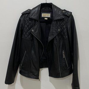 Michael Kors Quilted Leather Motorcycle Jacket